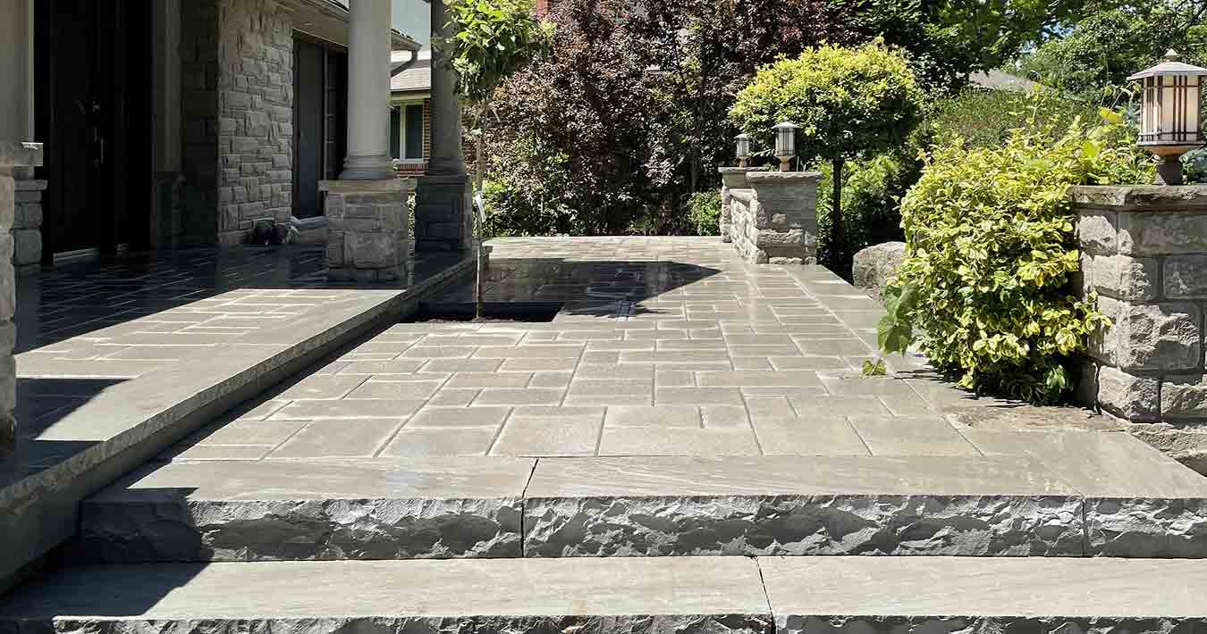 Image of an Interlock Walkway Installation in the Greater Toronto Area
