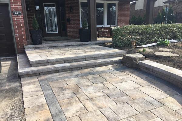 Image of Stone Front Entrance Installation 10