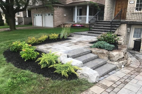 Image of Stone Front Entrance Installation 12