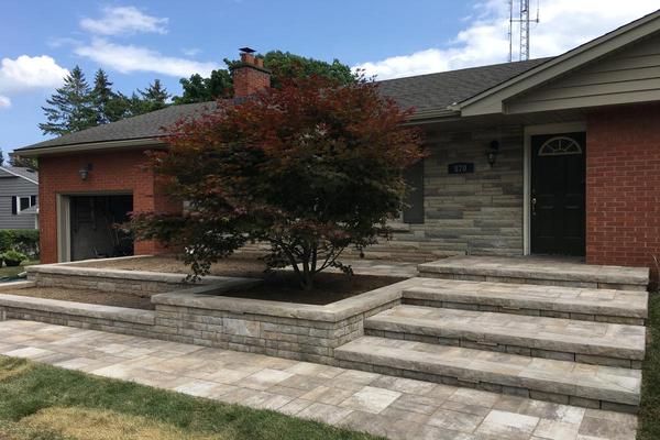 Image of Stone Front Entrance Installation 15