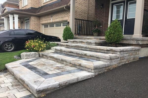 Image of Stone Front Entrance Installation 16
