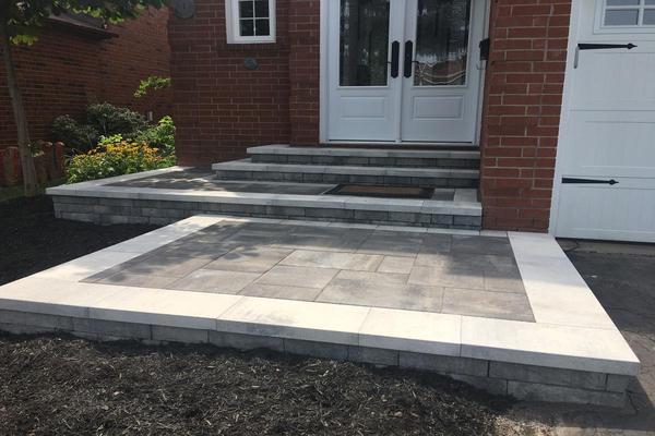 Image of Stone Front Entrance Installation 19