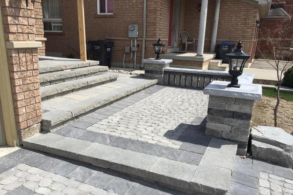 Image of Stone Front Entrance Installation 2