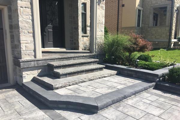 Image of Stone Front Entrance Installation 23