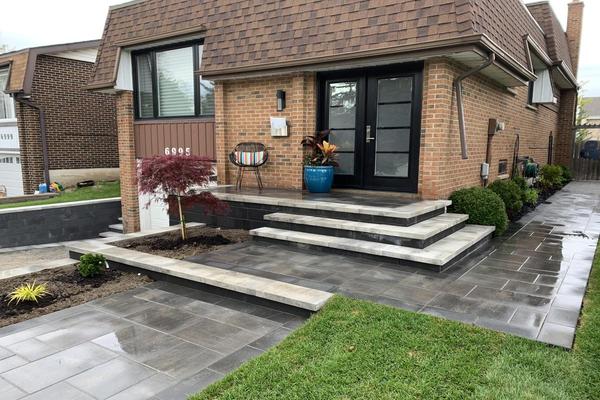 Image of Stone Front Entrance Installation 31