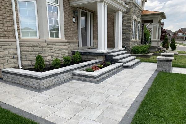 Image of Stone Front Entrance Installation 32