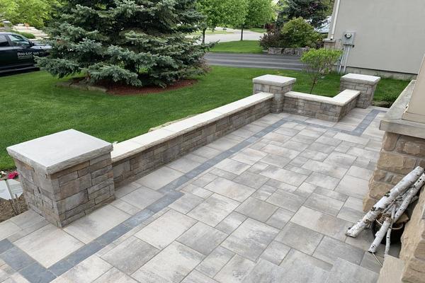 Image of Stone Front Entrance Installation 35