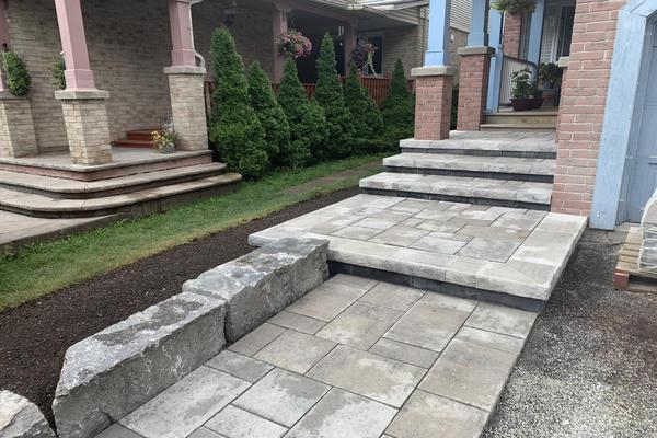 Image of Stone Front Entrance Installation 39