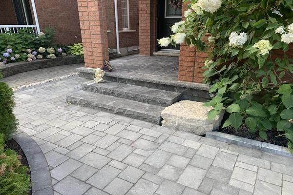 Image of Stone Front Entrance Installation 40
