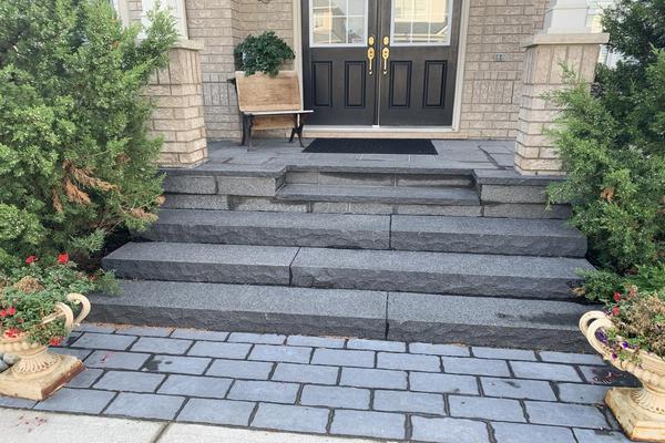 Image of Stone Front Entrance Installation 41