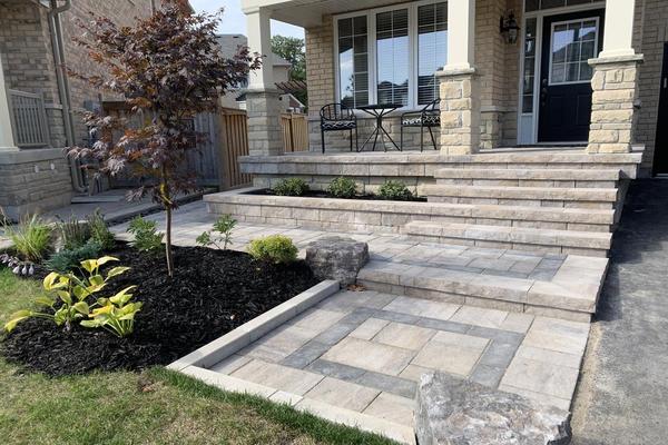 Image of Stone Front Entrance Installation 42