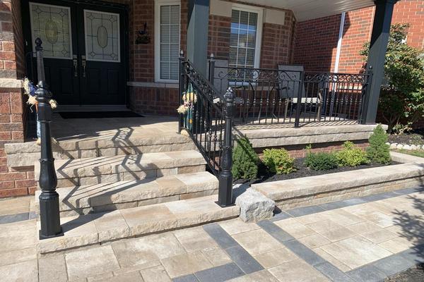Image of Stone Front Entrance Installation 46