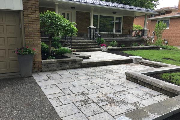 Image of Stone Front Entrance Installation 5