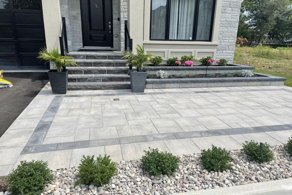 Image of Stone Front Entrance Installation 56