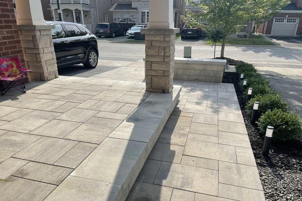 Image of Stone Front Entrance Installation 68