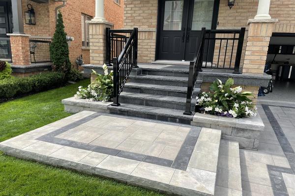 Image of Stone Front Entrance Installation 69