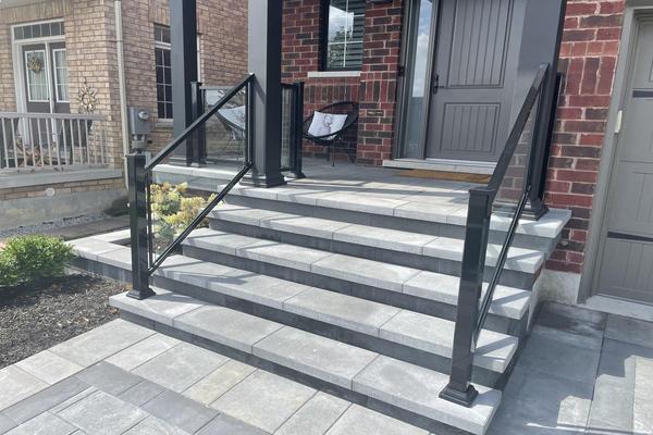 Image of Stone Front Entrance Installation 70