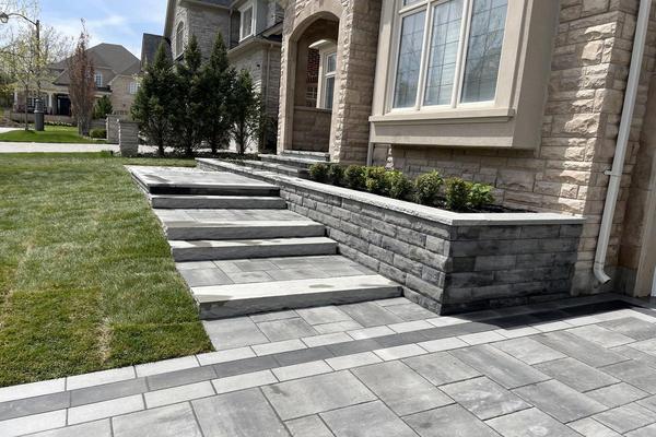 Image of Stone Front Entrance Installation 76